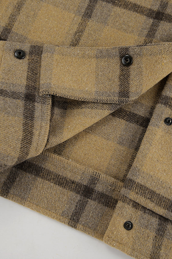 Loose Plaid Wool Coat
