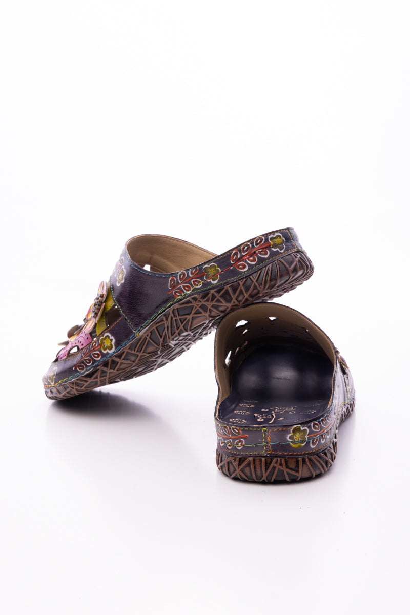 Soffia | Brickell Tropical Cut-out Leather Sandal