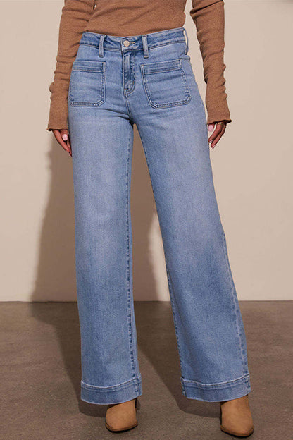 Moxidress Straight Wide Leg Denim Pants