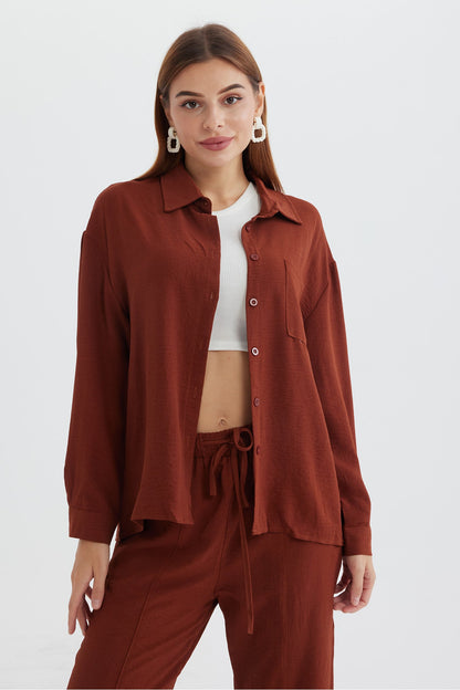 Long Sleeve Color Shirt Long Pants Set