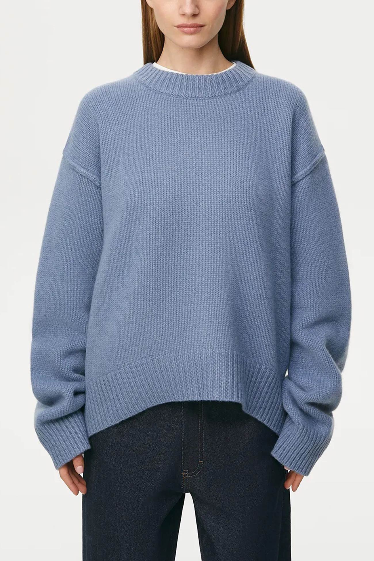 Round Neck Color Pullover Sweater