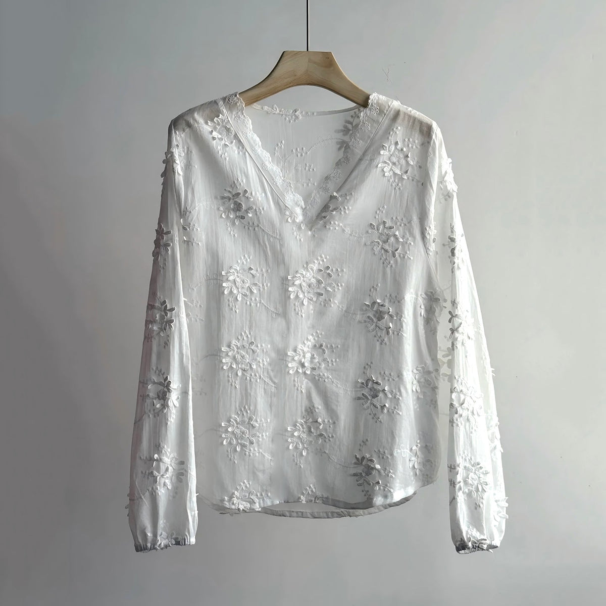 Vintage Floral Lace Embroidered Flowy Linen Tunic elevenforest