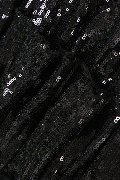 Sequin Paneled Tiered Bodycon Mini Skirt
