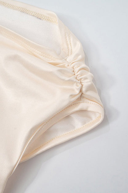 Slop Shoulder Ruffle Mini Dress