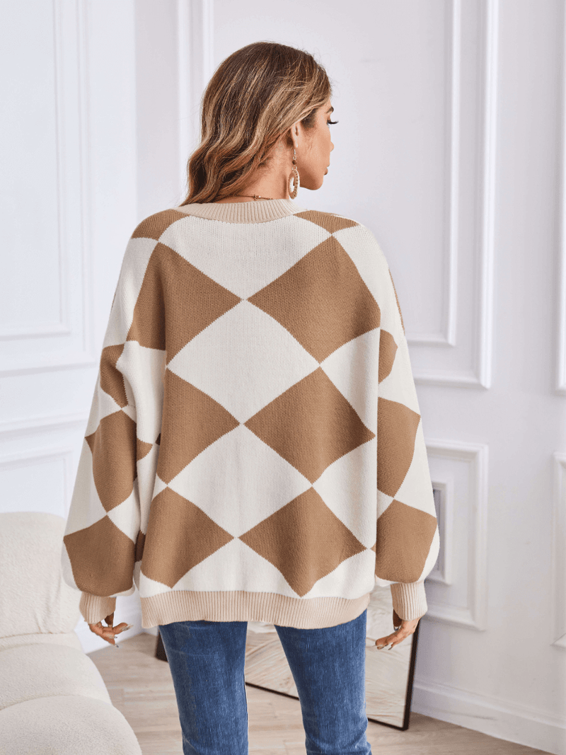 Boyfriend Pocketed Knit Cardigan - Khaki