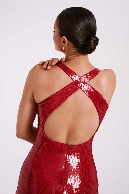 Cut-out Halter High Slit Maxi Dress