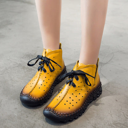 Autumn Flat Hole Breathable Ankle Boots