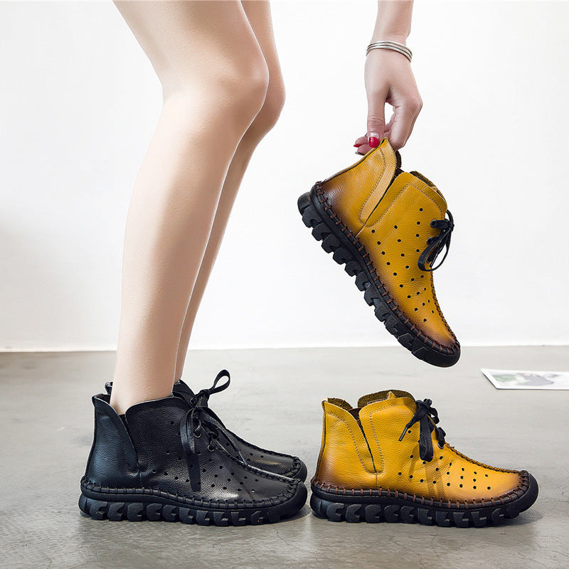 Autumn Flat Hole Breathable Ankle Boots