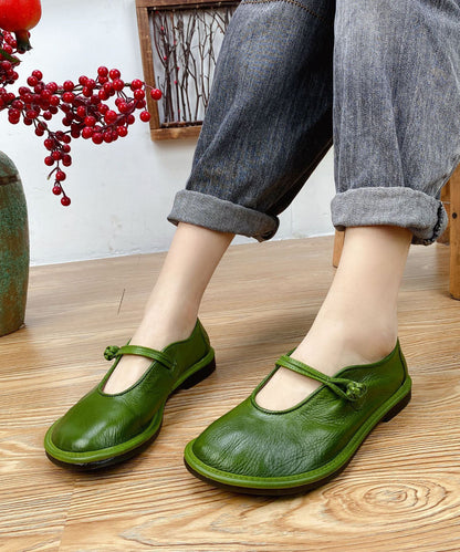 Splicing Flat Shoes for Black Cowhide Leather