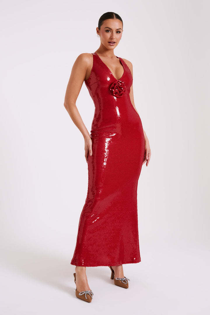 Cut-out Halter High Slit Maxi Dress