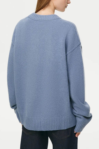 Round Neck Color Pullover Sweater