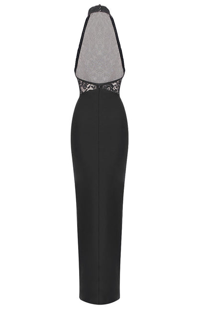 Janice Halterneck Lace Maxi Dress