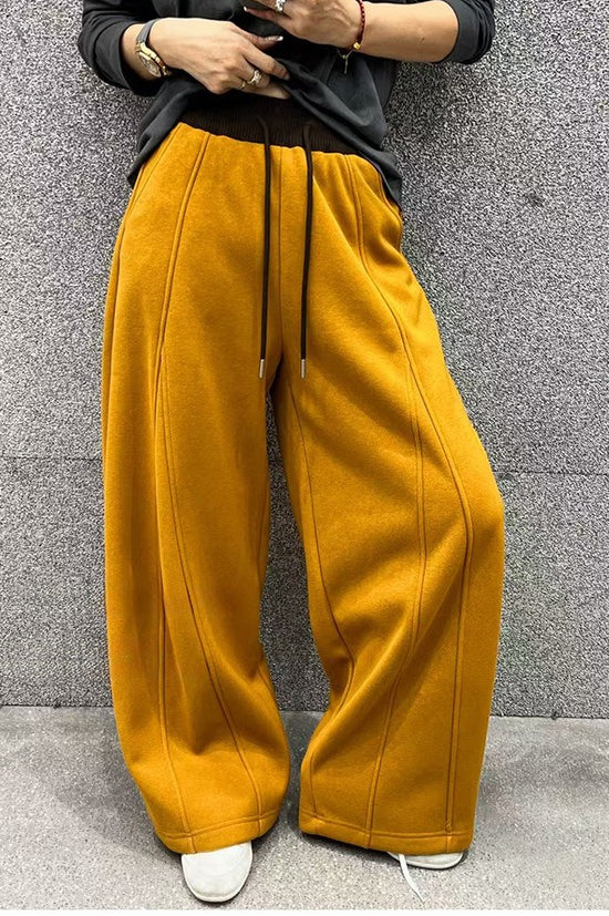 Color Fluid Wide Leg Fleece Sweat Pants