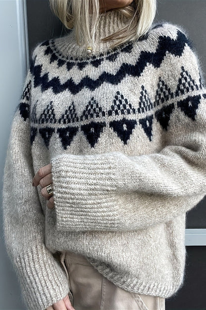Loose Fit Jacquard Knit Sweater