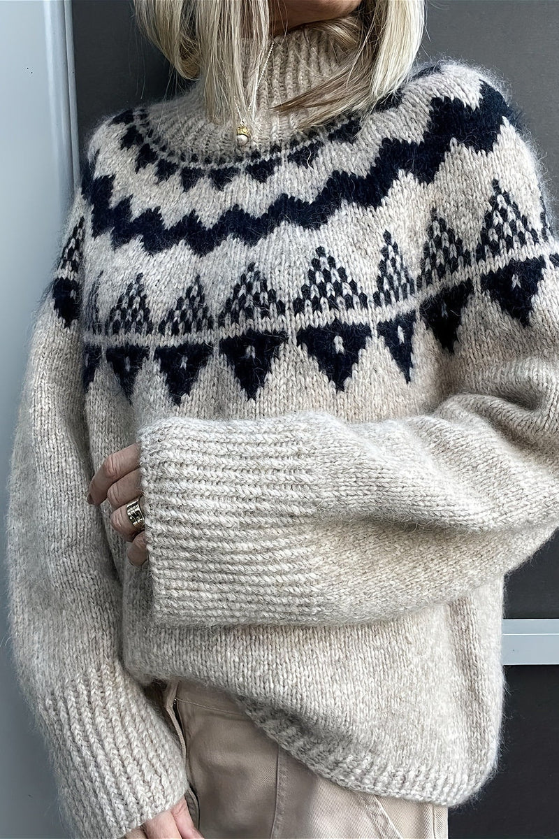Loose Fit Jacquard Knit Sweater