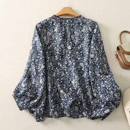 Liora — Linen Blouse With Billowy Sleeves