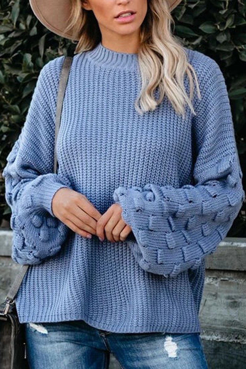 Street Patchwork O Neck Sweaters(3 Colors)