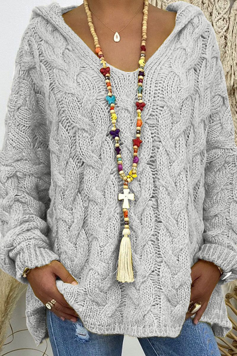 Street Patchwork Hooded Collar Sweaters(16 Colors)