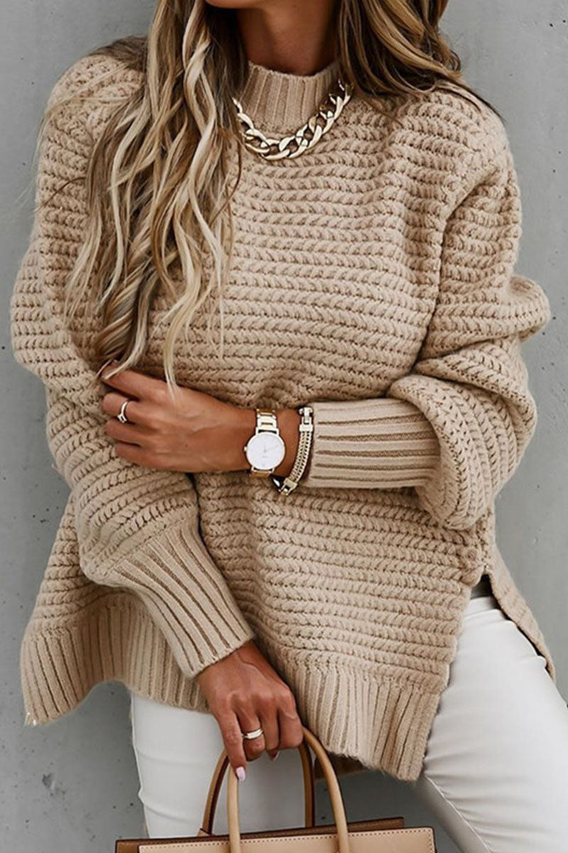 Street Slit O Neck Sweaters(3 Colors)