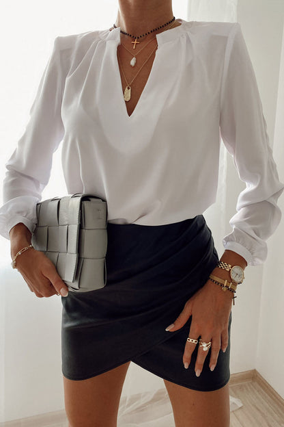 British Style V Neck Blouses(3 Colors)