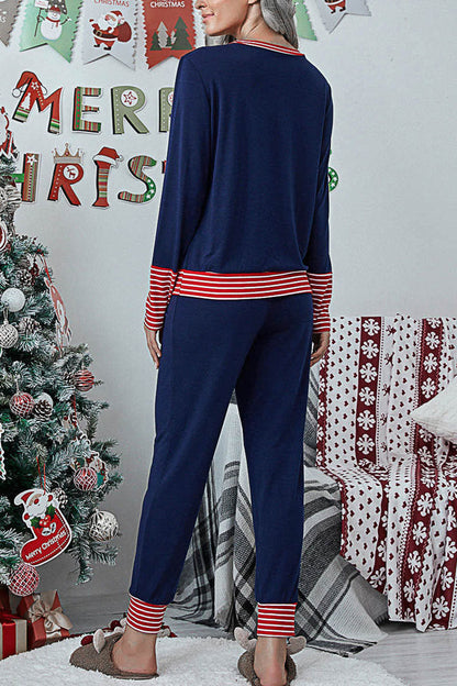 Living Print Patchwork O Neck Two Pieces