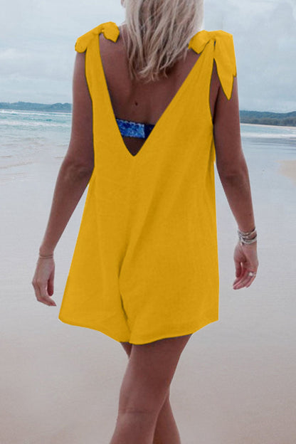 Frenulum V Neck Loose Rompers