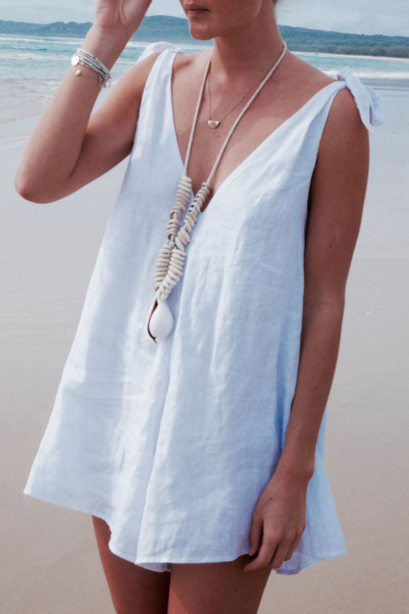 Frenulum V Neck Loose Rompers