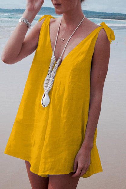 Frenulum V Neck Loose Rompers