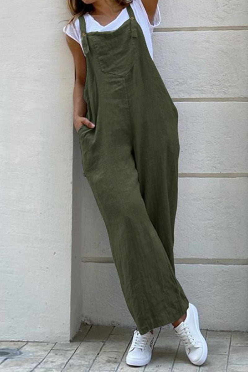 Spaghetti Strap Loose Jumpsuits(3 Colors)