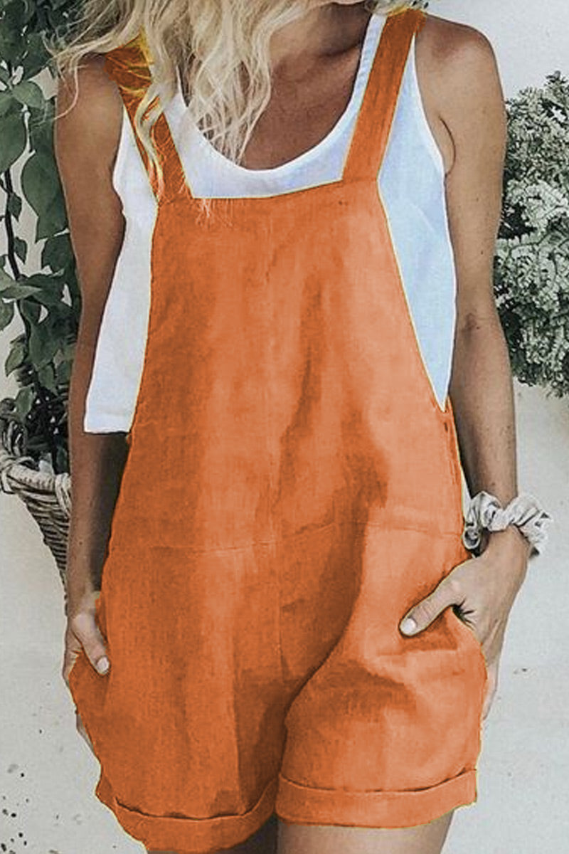 Street Spaghetti Strap Straight Rompers