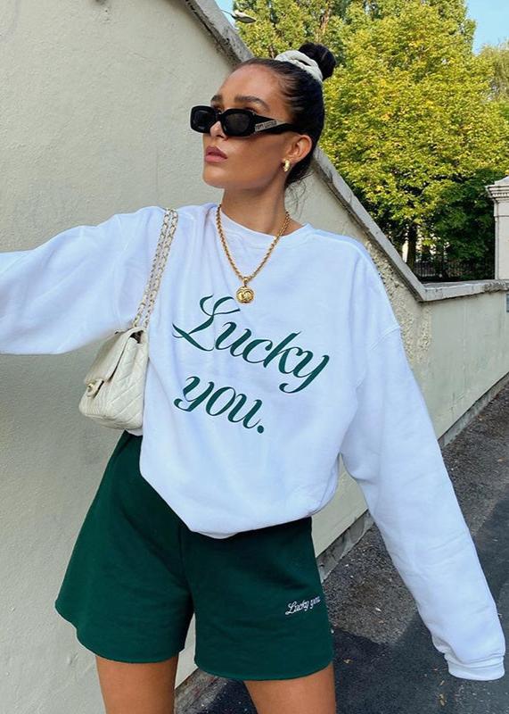 Lucky You Oversized Graphic Sweatshirt