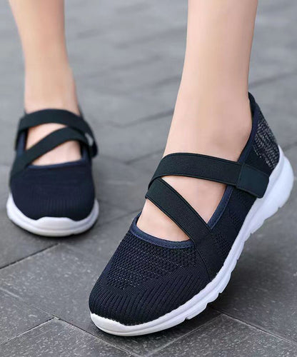 Splicing Flat Shoes Red Comfy Breathable Mesh