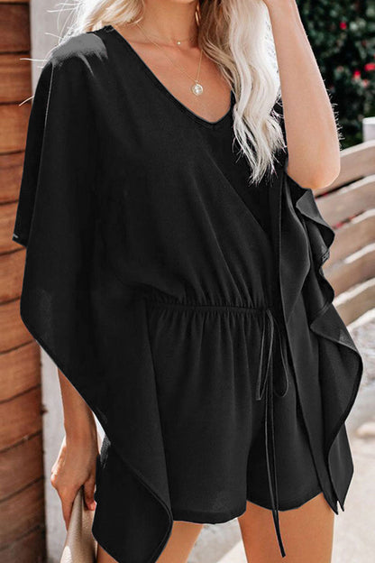Frenulum V Neck Loose Rompers