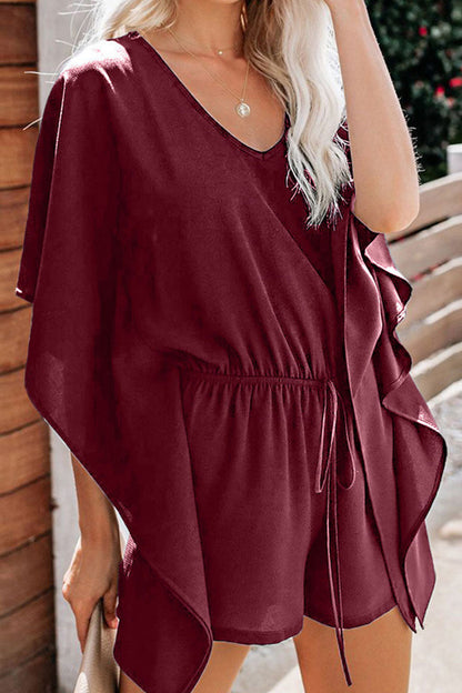 Frenulum V Neck Loose Rompers