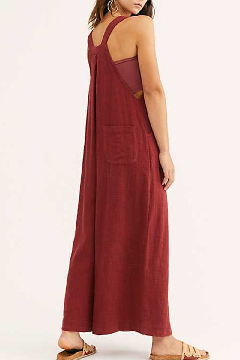 Without Belt Spaghetti Strap Loose Jumpsuits(3 Colors)