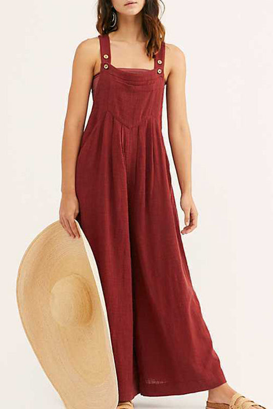 Without Belt Spaghetti Strap Loose Jumpsuits(3 Colors)