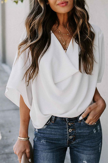 Flounce V Neck T-shirts(7 Colors)