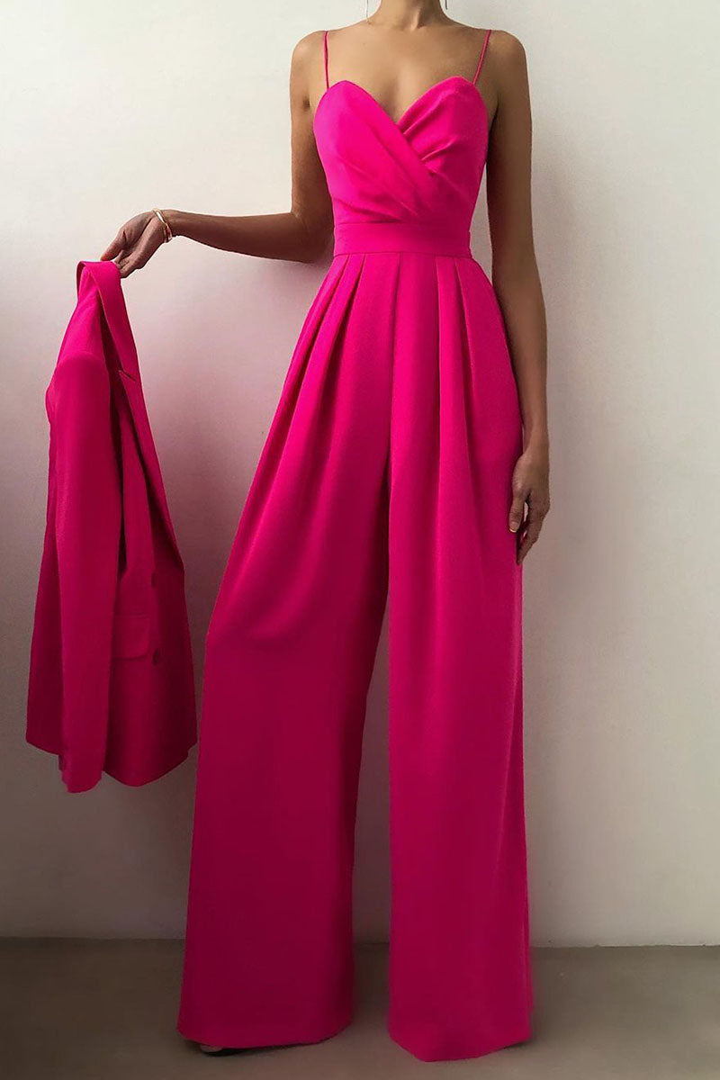 Patchwork V Neck Loose Jumpsuits(6 Colors)