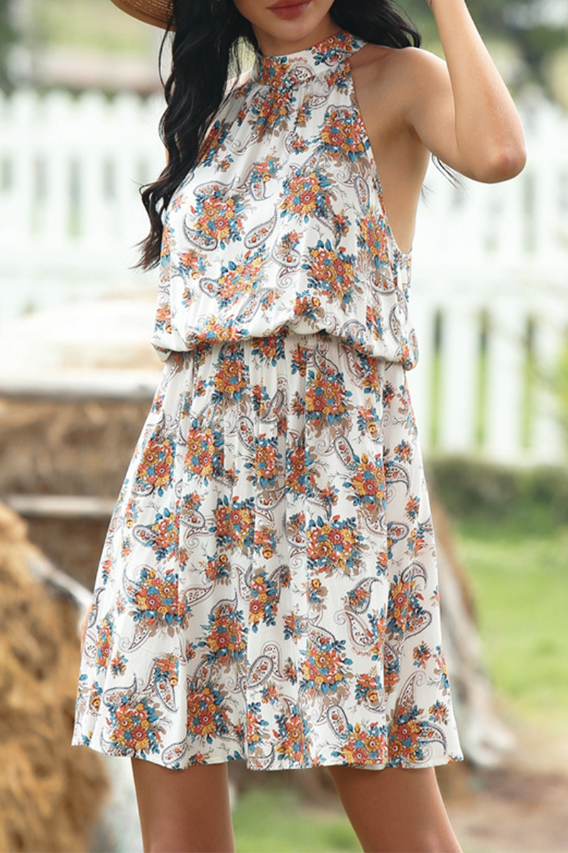 O Neck Waist Skirt Dresses