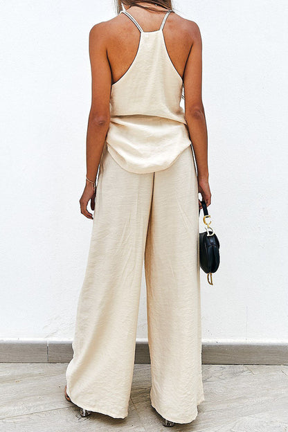 Sportswear Patchwork V Neck Sleeveless Two Pieces