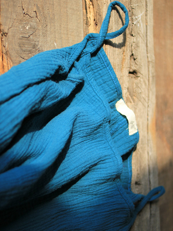 Color Spaghetti-neck Loose Sleeveless Mini Dress