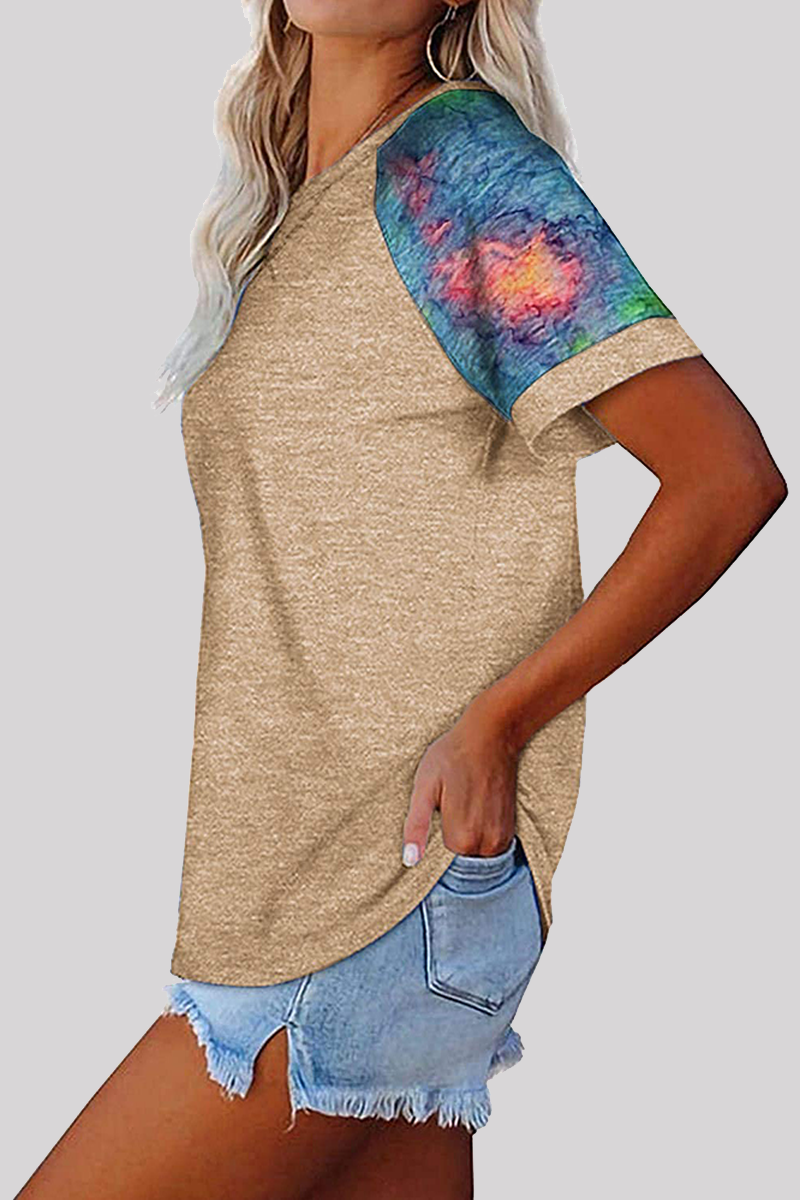 Print Basic O Neck T-shirts(6 Colors)