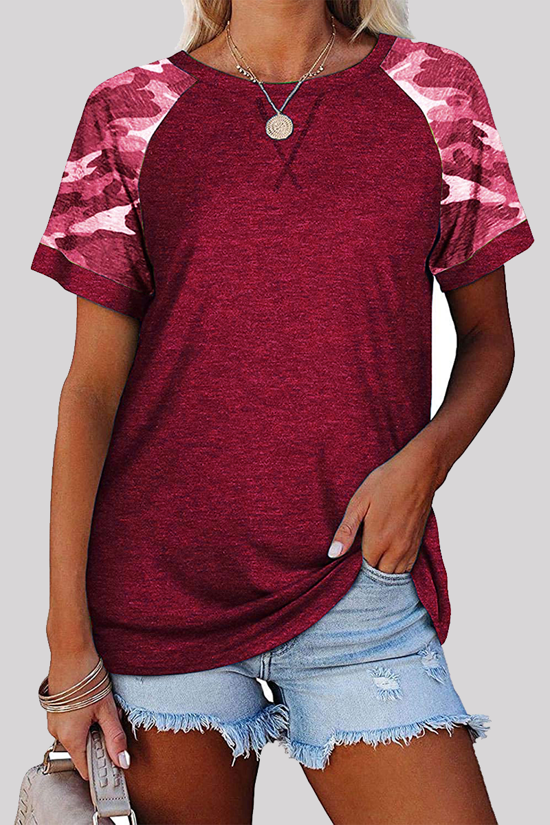 Print Basic O Neck T-shirts(6 Colors)