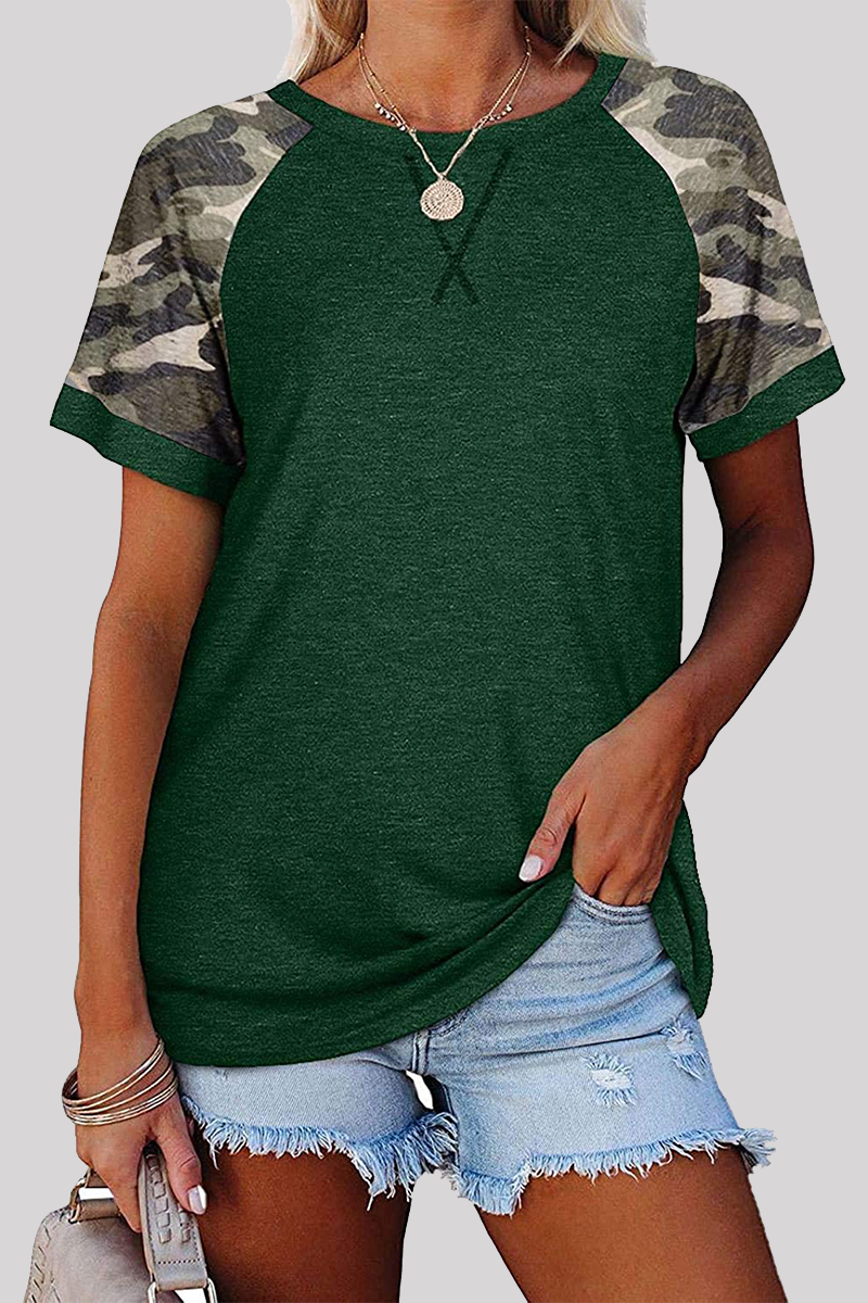 Print Basic O Neck T-shirts(6 Colors)
