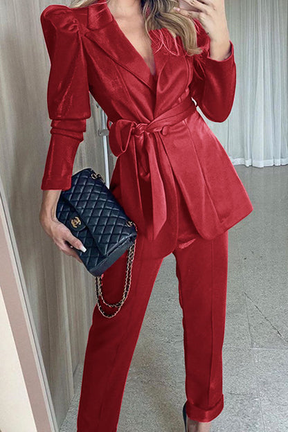 Street Patchwork Turndown Collar Long Sleeve Two Pieces