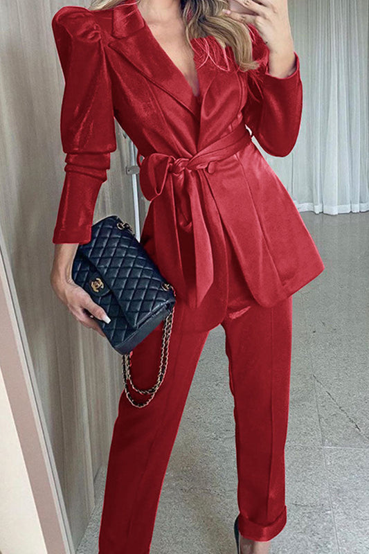 Street Patchwork Turndown Collar Long Sleeve Two Pieces