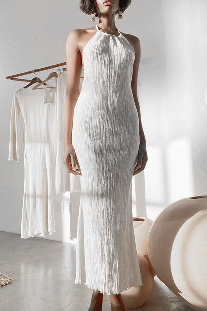Street Slit Halter Pencil Skirt Dresses