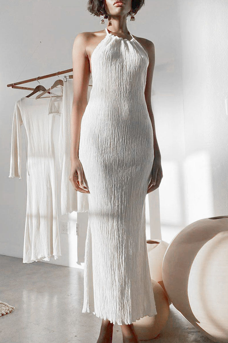 Street Slit Halter Pencil Skirt Dresses
