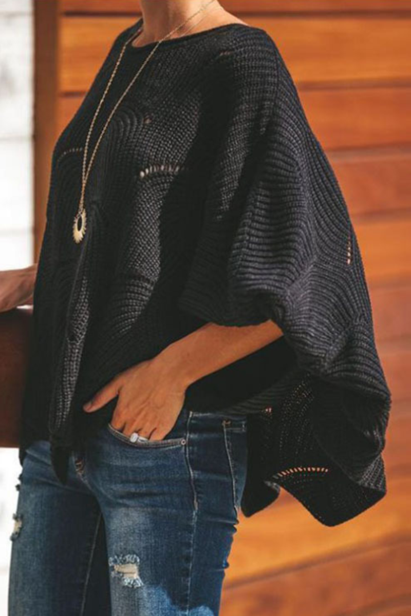 Hollowed Out Patchwork O Neck Sweaters(7 Colors)