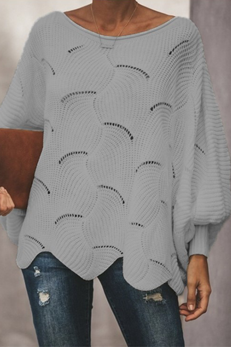 Hollowed Out Patchwork O Neck Sweaters(7 Colors)
